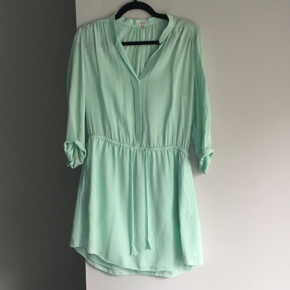 Babaton Cinch Waist Silk Shirtdress